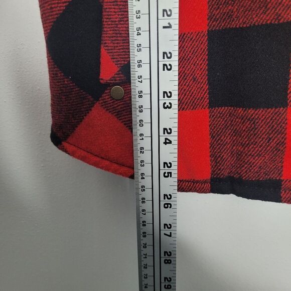 MAURICES Buffalo Plaid Quilted Shoulders Vest Holiday Fall Cute Cozy Size Small - Picture 7 of 8